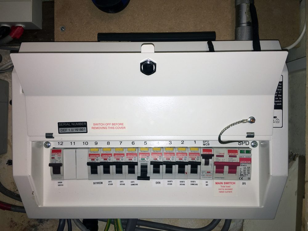 New consumer unit with RCBO protection fitted